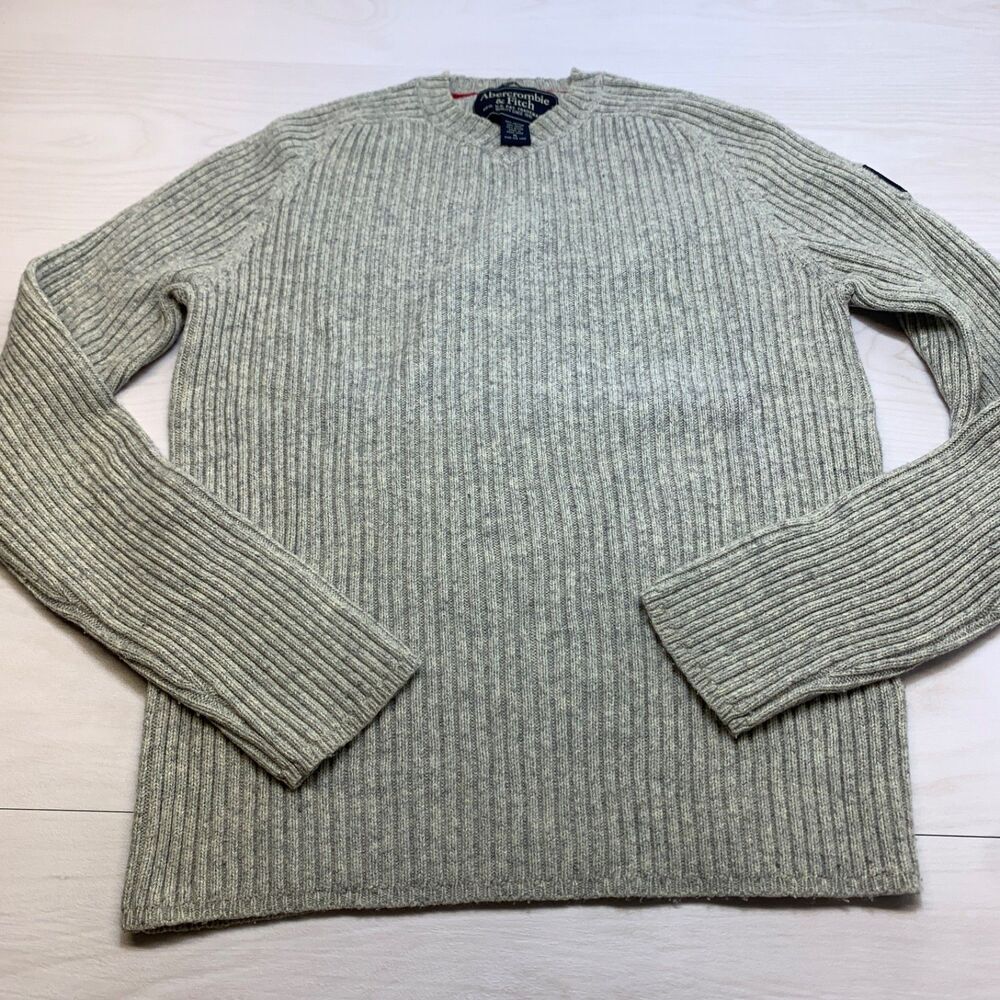 Abercrombie & Fitch Muscle‎ Sweater Mens Knit Ribbed Mock Y2K Wool Blend Size XL